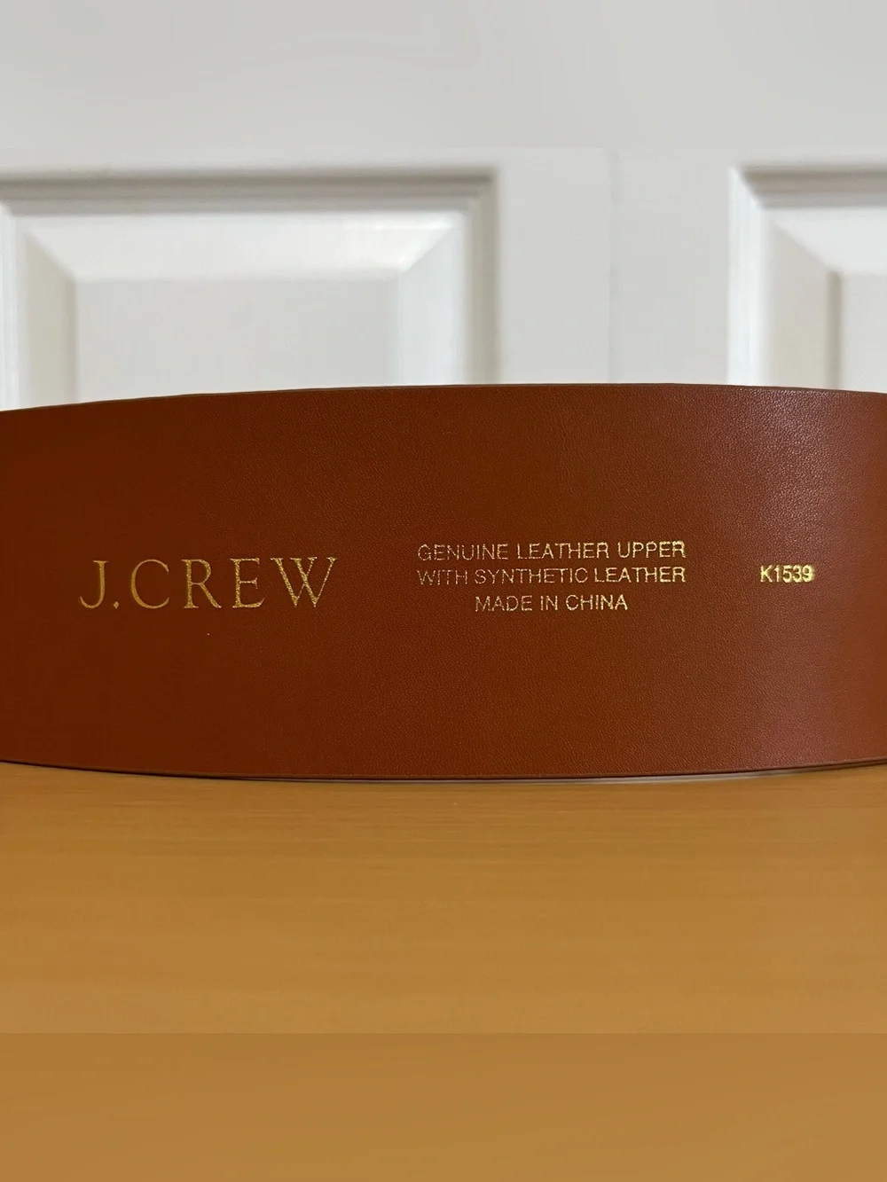 J. Crew Women’s Wide Brown Leather Belt with Gold-Tone Buckle Size Small